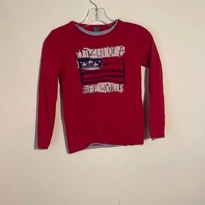 Zara Boys Red long Sleeve Graphic T Shirt America